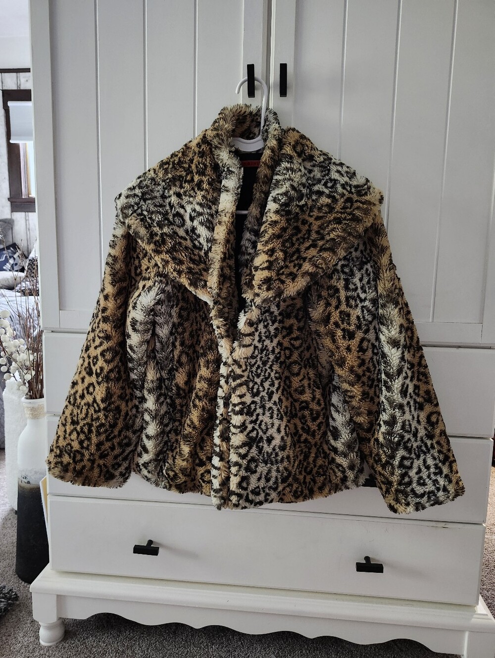 Alice + Olivia Faux Fur Leopard Print Jacket - Brown Sz M